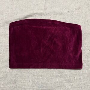 Burgundy pinkVelvet Tube Top
